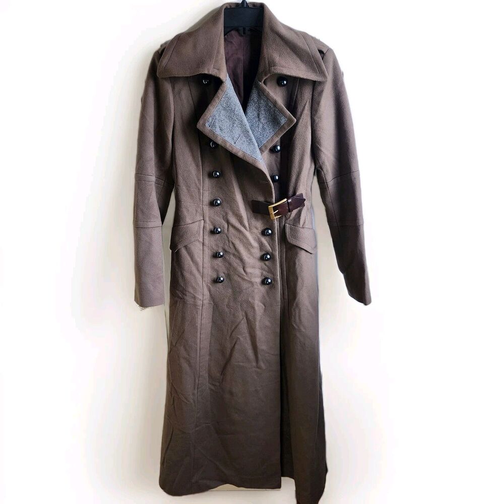 Tara Jarmon Wool & Cashmere Trench Coat w/ Leather Buckle – Size 38 (US 6/8)